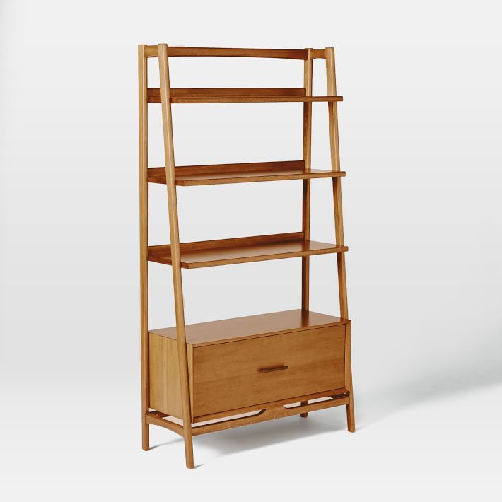 acorn mid century modern dresser Acorn Mid-Century Bookshelf with Drawer