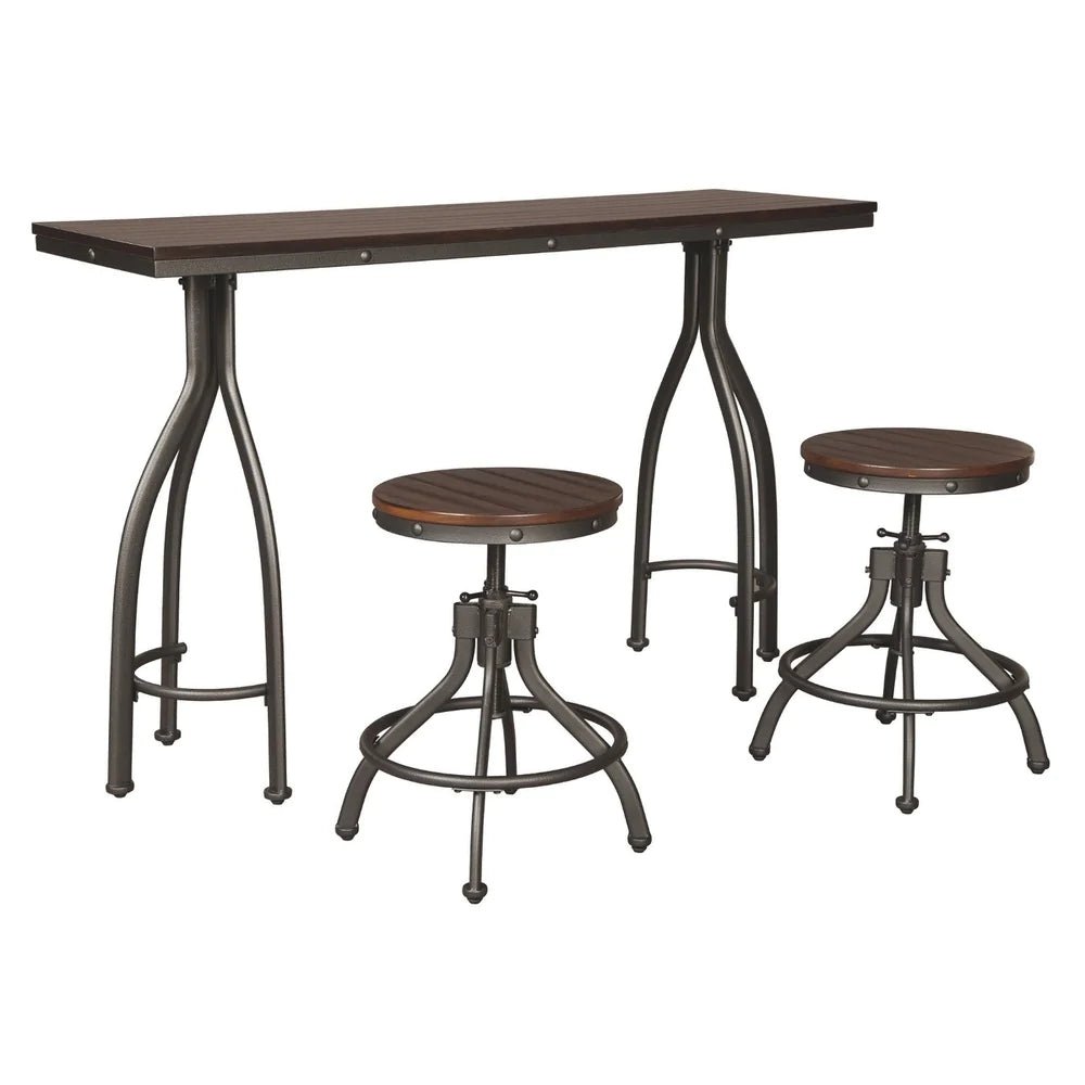 BANI Counter Height 3 - piece Table and Bar Stool Set – handcrafted solid wood furniture