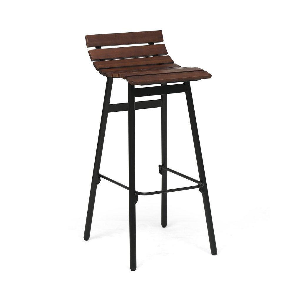 CLAVER 35" Industrial Wooden Barstool (Set of 2) – handcrafted solid wood furniture