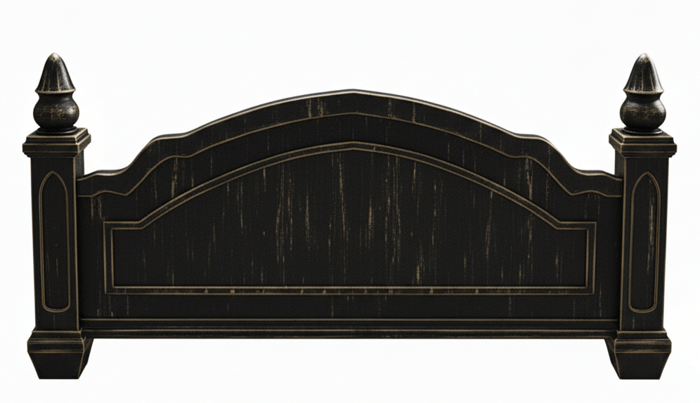 Dark Empress Gothic Hand - Carved wooden Platform Bed – handcrafted solid wood furniture