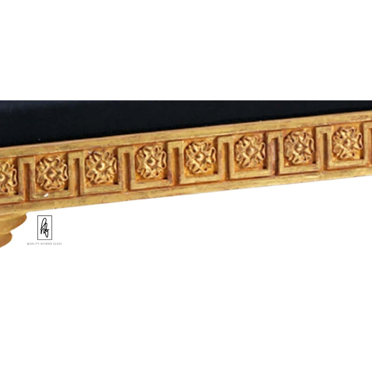 Golden Hand Carved Solid Mango Wood Day Bed – handcrafted solid wood furniture