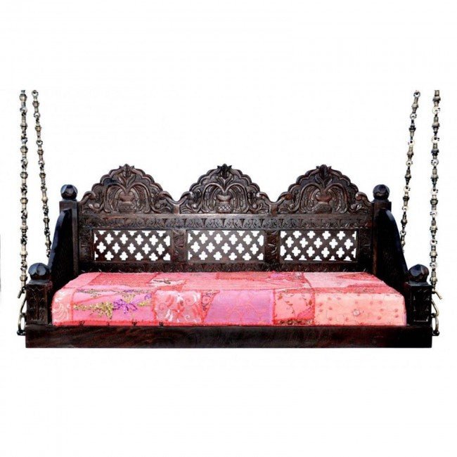 Hand Carved Indian solid Wooden Swing – handcrafted solid wood furniture