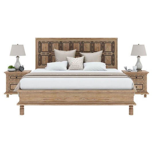 KARINA Solid Wood Traditional Platform Bed – handcrafted solid wood furniture