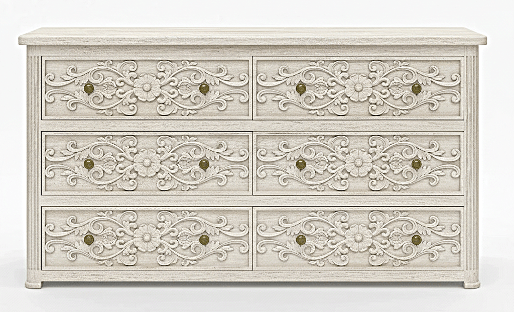 Kasbah Hand - Carved Solid Wooden 6 - Drawer Dresser – handcrafted solid wood furniture