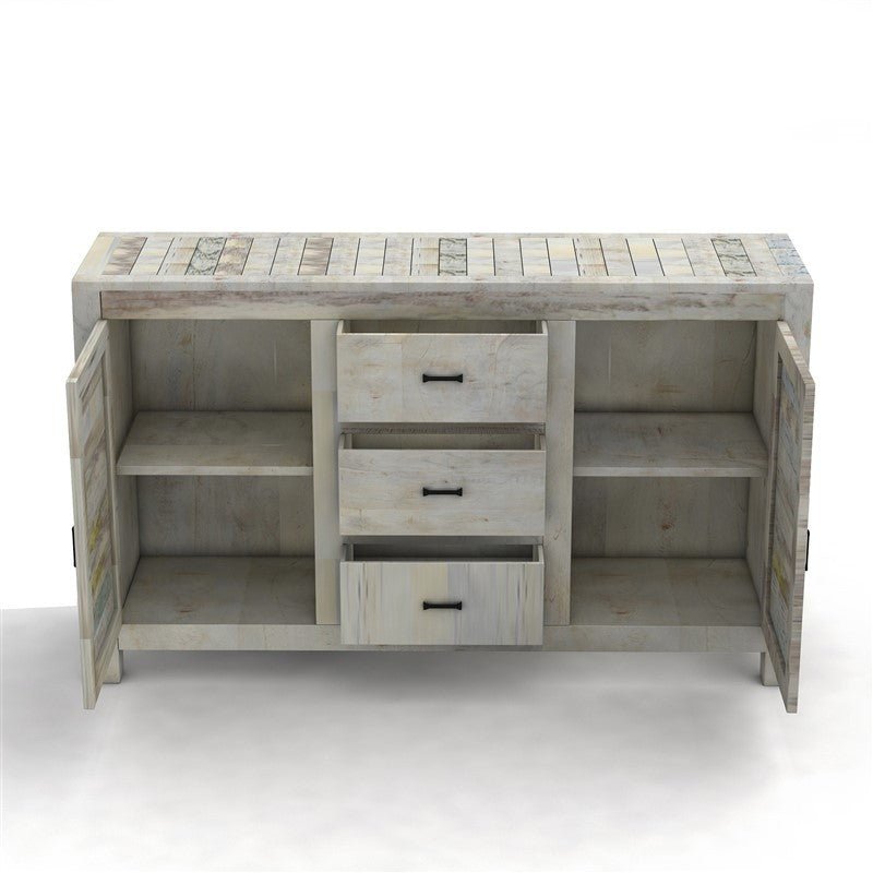 NIRVANA WHITEWASH TIMBER SIDEBOARD M – handcrafted solid wood furniture