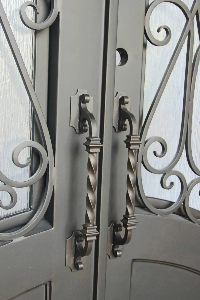 Rollie Wrought Iron Double Door – handcrafted solid wood furniture