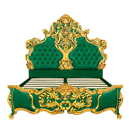 Royal Imperium™ Baroque Hand - Carved Platform Bed & Luxury Bedroom Collection – handcrafted solid wood furniture