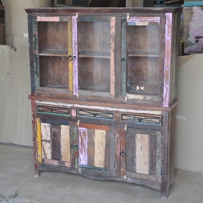 Rustica Reclaimed Library Bookcase Large Multicolor – handcrafted solid wood furniture