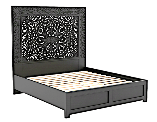 Shah Hand carved Solid Wooden Platform Bedframe / Bedroom Set – handcrafted solid wood furniture