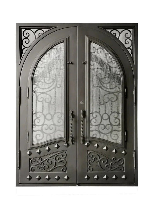 Shahen Handcrafted Wrought Iron Double Door – handcrafted solid wood furniture