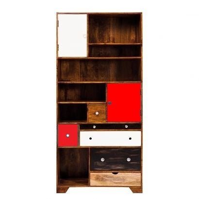 Vivid Solid Wood Contemporary Modern Bookshelf – handcrafted solid wood furniture