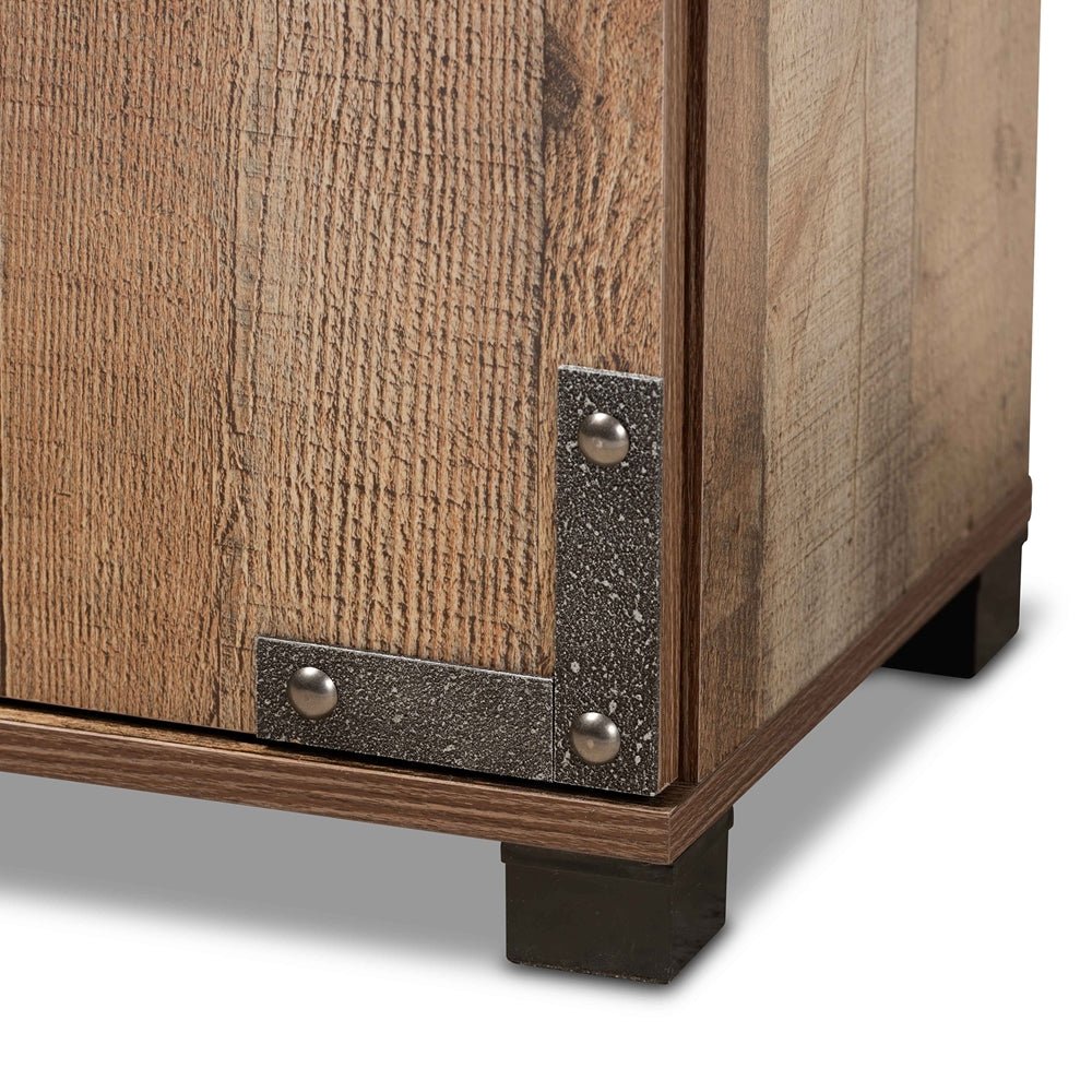 Wayne Solid mango wooden 2 - Door Shoe Cabinet – handcrafted solid wood furniture