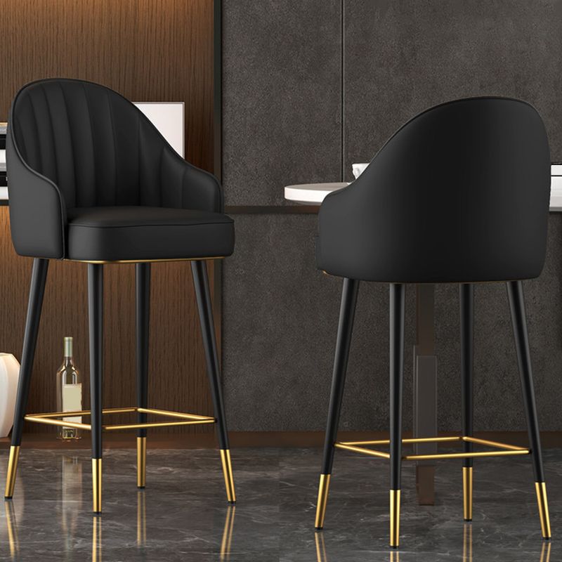 Abra Faux leather Bar Stool with steel Legs Set of 2 Stools – handcrafted solid wood furniture