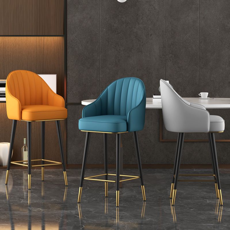 Abra Faux leather Bar Stool with steel Legs Set of 2 Stools – handcrafted solid wood furniture