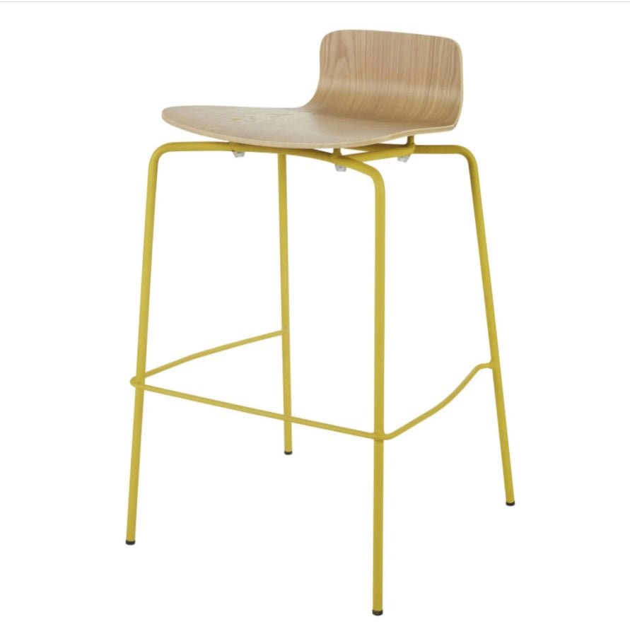 Abra Professional Yellow and Faux Ash Bar Chair sold as set of 2 Chairs – handcrafted solid wood furniture