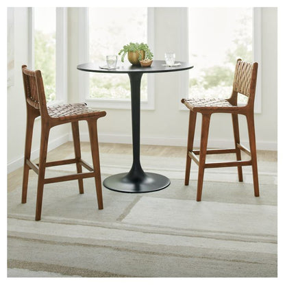 Aeterna Solid wood low back Bar/Counter Stool Set of 2 pieces – handcrafted solid wood furniture