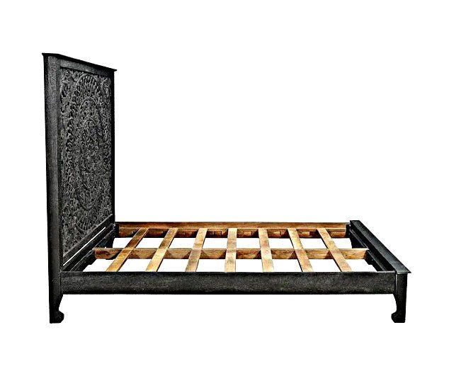 Alamid Hand carved Indian Bed – handcrafted solid wood furniture