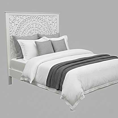 Alamid Hand carved Indian Bed – handcrafted solid wood furniture