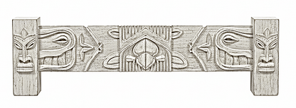 Ancestral Totem Hand-Carved Solid Wooden Gothic Platform Bed by R-Designs Furniture—handcrafted solid wood furniture