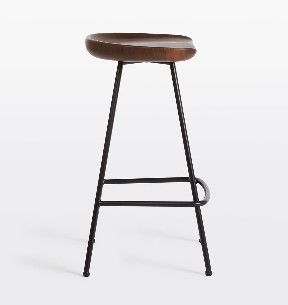 Angeles Counter Stool with Metal Legs – handcrafted solid wood furniture