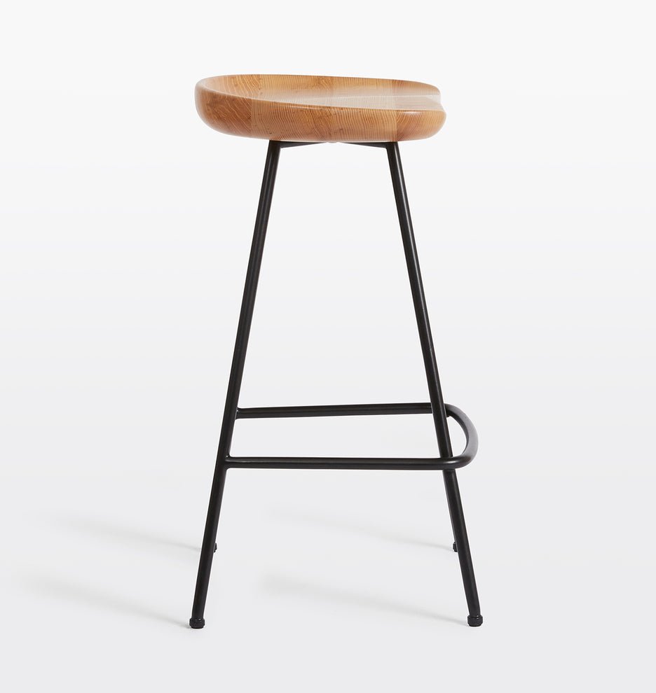 Angeles Counter Stool with Metal Legs – handcrafted solid wood furniture