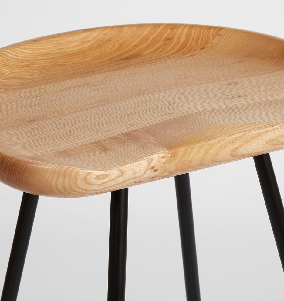 Angeles Counter Stool with Metal Legs – handcrafted solid wood furniture