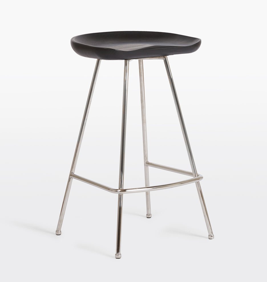 Angeles Counter Stool with Metal Legs – handcrafted solid wood furniture