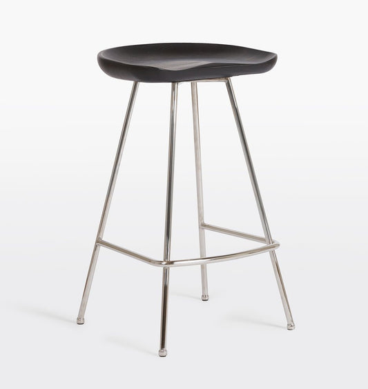 Angeles Counter Stool with Metal Legs – handcrafted solid wood furniture