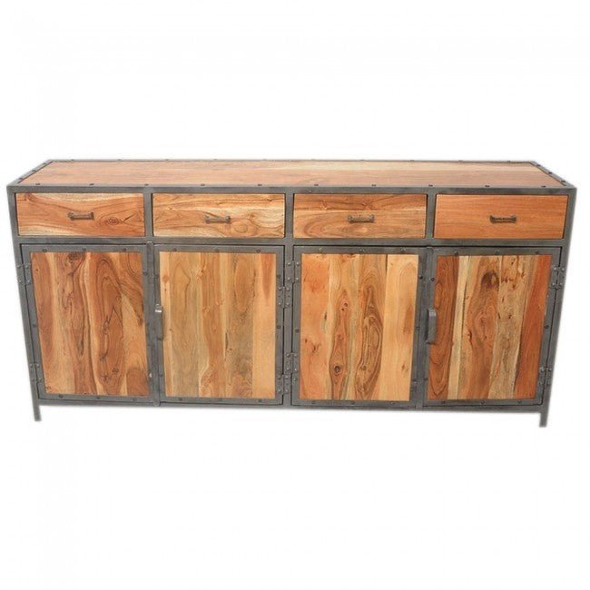 ANGLE METAL AND TIMBER SIDEBOARD XL - Natural - 180 - 40 - 90 – handcrafted solid wood furniture
