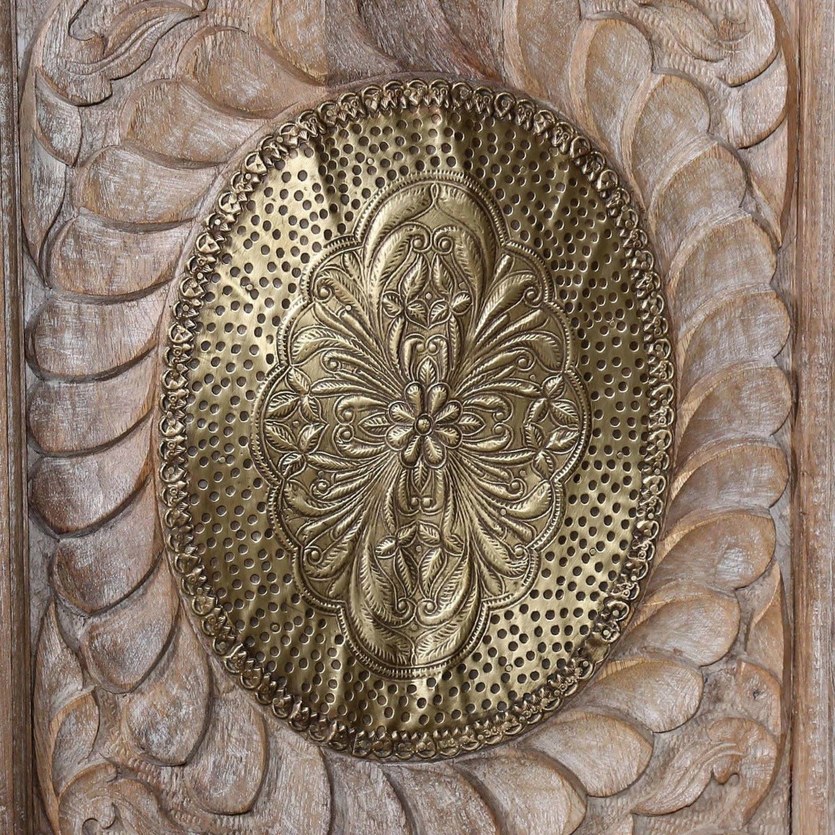 Antique Brass Embossed Sideboard Small – handcrafted solid wood furniture