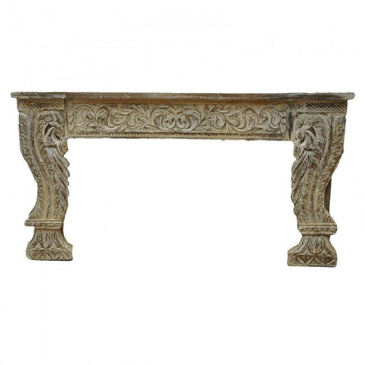 Antique Hand Carved Hall Table – handcrafted solid wood furniture