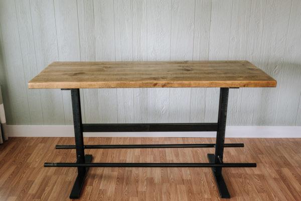 Baler Industrial Hand made Iron Beam Bar Table – handcrafted solid wood furniture