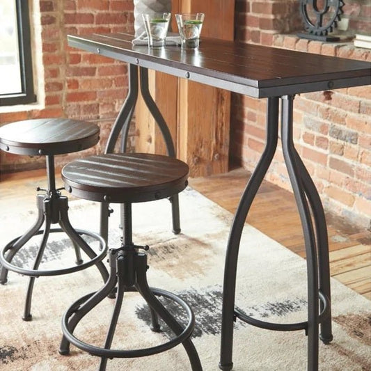 BANI Counter Height 3 - piece Table and Bar Stool Set – handcrafted solid wood furniture