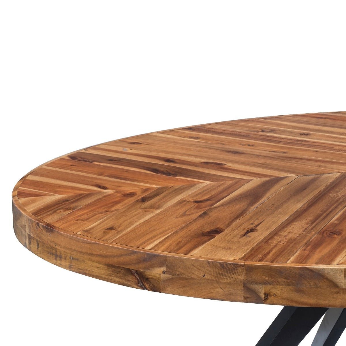 BAYBAY Industrial Oval Dining Table – handcrafted solid wood furniture
