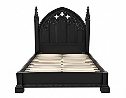 Blackspire Gothic Hand - Carved Solid Wood Platform Bed & Bedroom Collection – handcrafted solid wood furniture