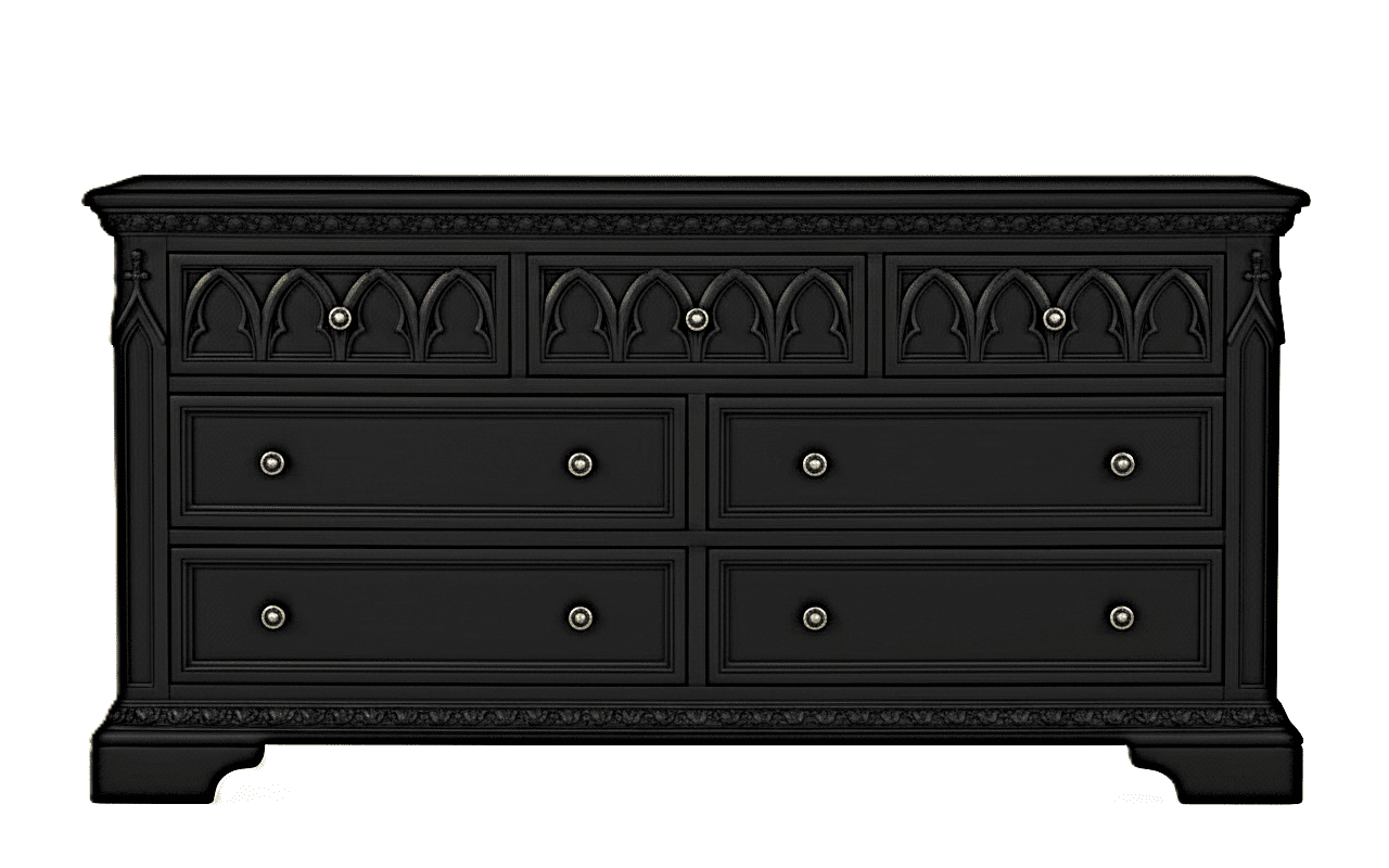 Blackspire Gothic Hand - Carved Solid Wood Platform Bed & Bedroom Collection – handcrafted solid wood furniture