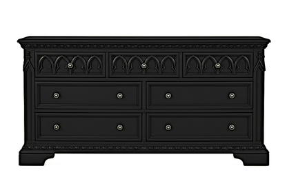 Blackspire Gothic Hand - Carved Solid Wood Platform Bed & Bedroom Collection – handcrafted solid wood furniture