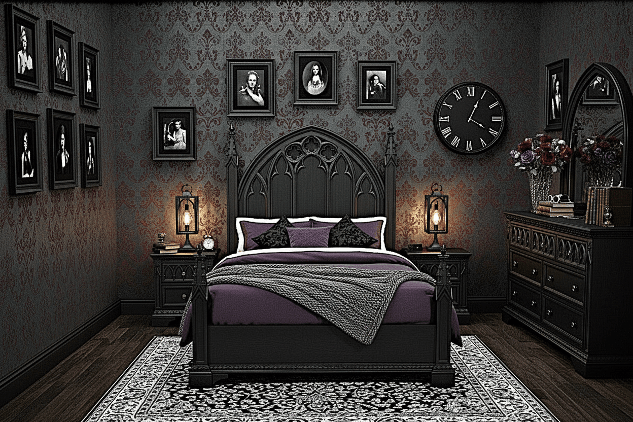 Blackspire Gothic Hand - Carved Solid Wood Platform Bed & Bedroom Collection – handcrafted solid wood furniture