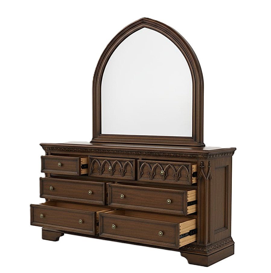 Blackspire Gothic Hand - Carved Solid Wood Platform Bed & Bedroom Collection – handcrafted solid wood furniture