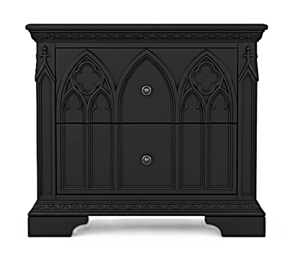 Blackspire Gothic Hand - Carved Solid Wood Platform Bed & Bedroom Collection – handcrafted solid wood furniture