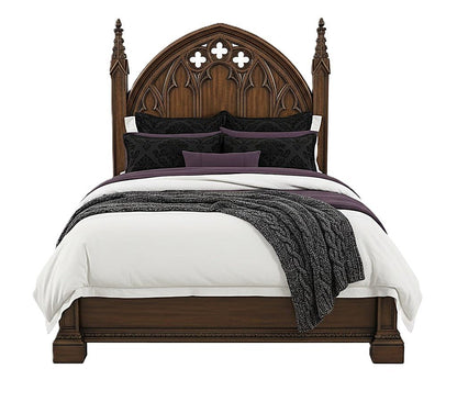 Blackspire Gothic Hand - Carved Solid Wood Platform Bed & Bedroom Collection – handcrafted solid wood furniture
