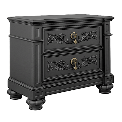 Blackthorn™ Gothic Hand - Carved Solid Wood Platform Bed & Bedroom Collection – handcrafted solid wood furniture