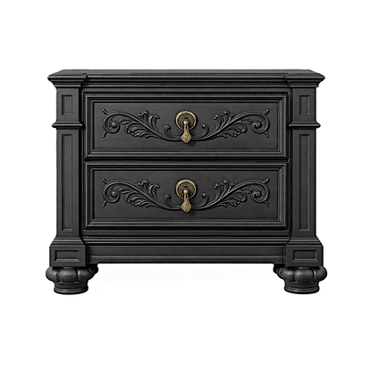 Blackthorn™ Gothic Hand - Carved Solid Wood Platform Bed & Bedroom Collection – handcrafted solid wood furniture