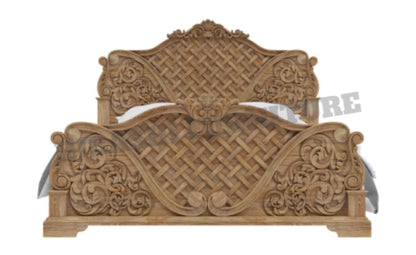 Blossom Solid Mango Wood Traditional Rustic Platform Bed – handcrafted solid wood furniture