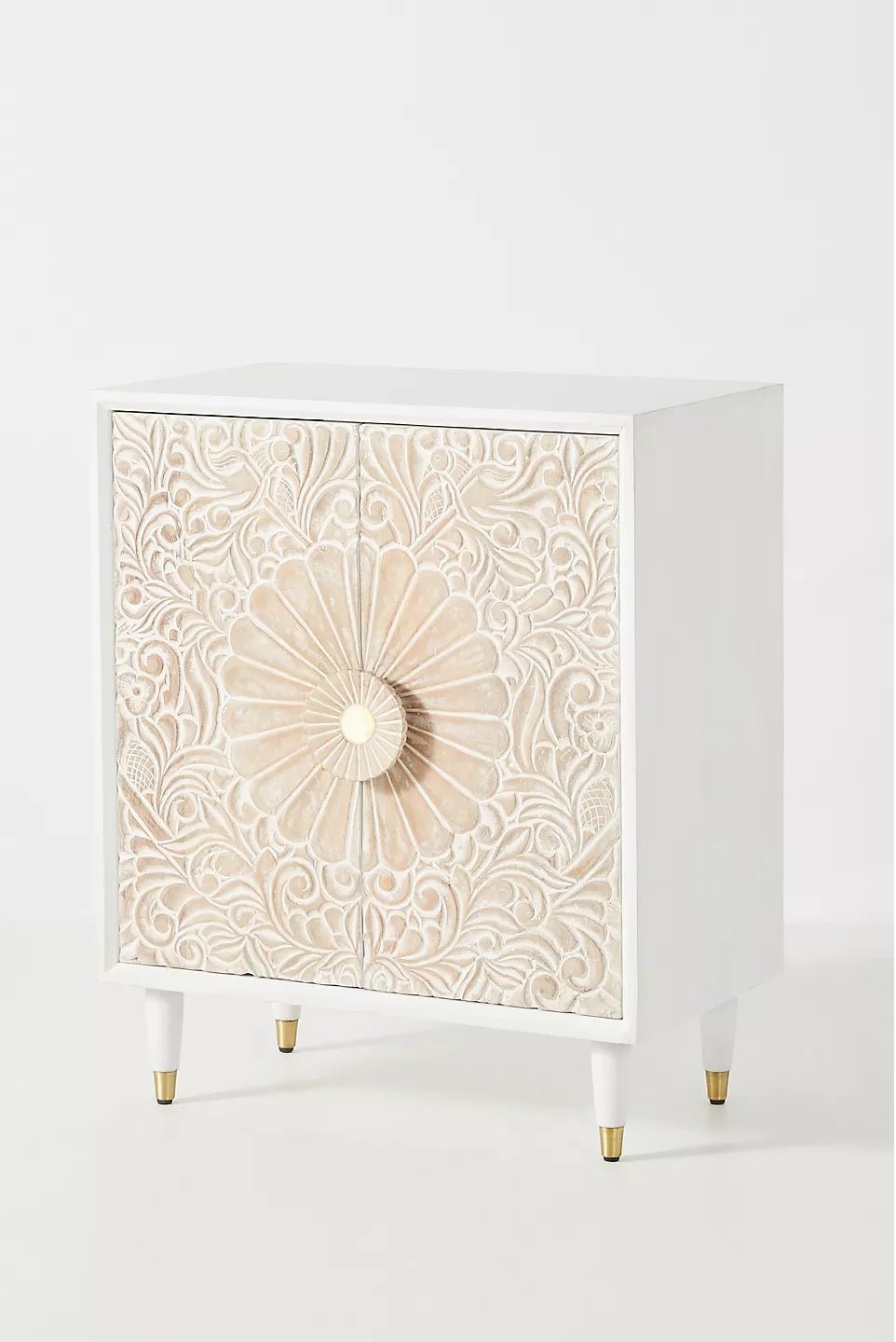 Bohemian Indian Hand Carved Mango Wood Sideboard – handcrafted solid wood furniture