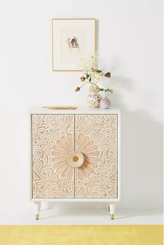 Bohemian Indian Hand Carved Mango Wood Sideboard – handcrafted solid wood furniture
