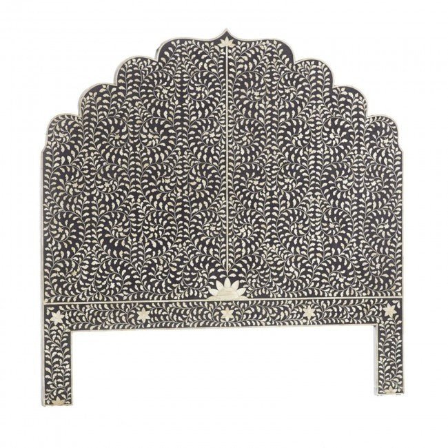 Bone Inlaid wooden wall panel/bed head board/bedhead – handcrafted solid wood furniture