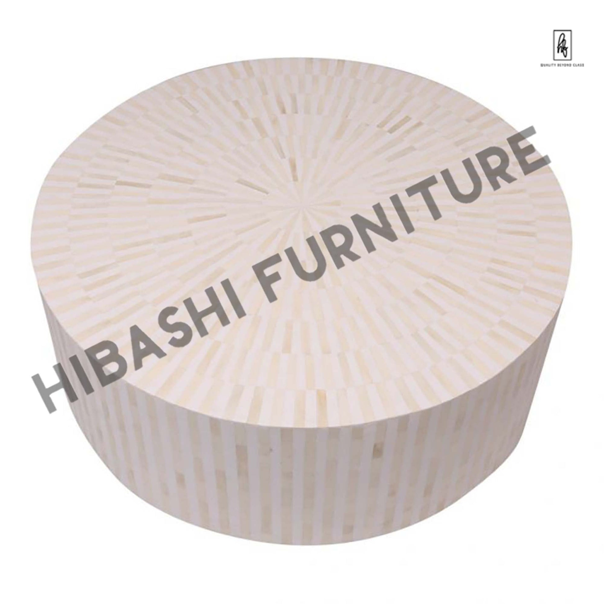Bone Inlay Strip - Design Round Coffee Table – handcrafted solid wood furniture