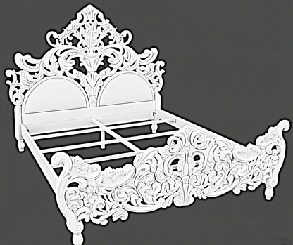Bonita Indian Hand Carved Solid Mango Wood Bed – handcrafted solid wood furniture