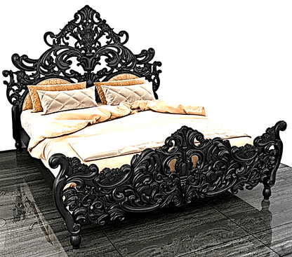 Bonita Indian Hand Carved Solid Mango Wood Bed – handcrafted solid wood furniture